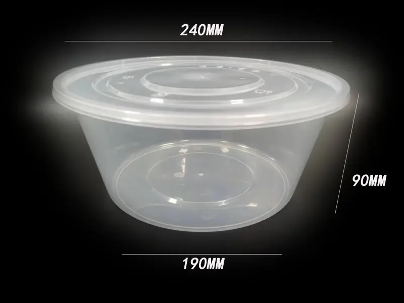 Pojemnik na żywność w kształcie miski o pojemności 3000 ml, wykonany z PP, formowany wtryskowo Pojemnik na żywność w kształcie miski o pojemności 3000 ml, wykonany z PP, formowany wtryskowo